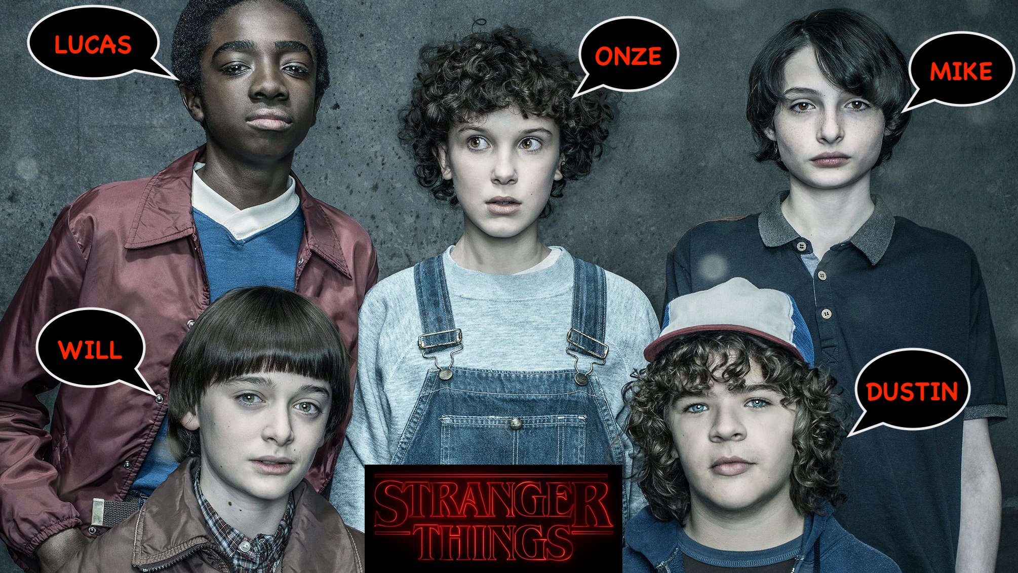 Photo des 5 enfants principaux de la série Netflix 'Stranger things'